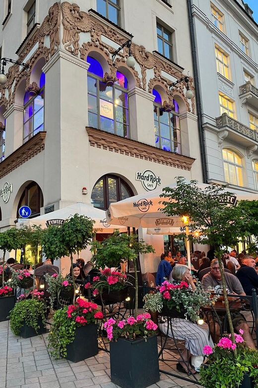 American Food Experience - Hard Rock Cafe Krakow: your Market Square view and the Summer Garden mood