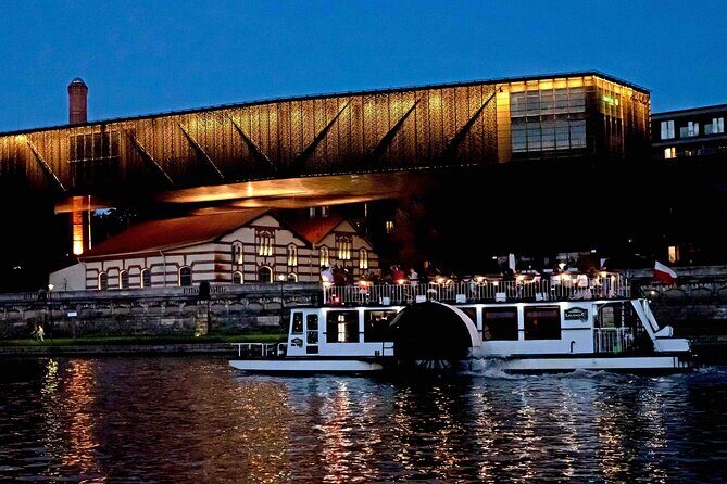 Krakow by night 60 minutes cruise The Vistula River Krakow - Kazimierz at night: Church on the Rock and the river’s storytelling